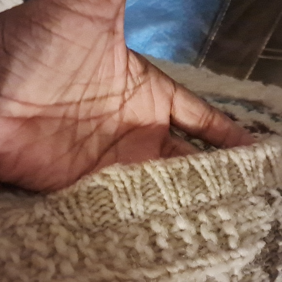 Aeropostale Chunky Hooded Short Sleeve Open Front Knit Sweater Wool Blend Size L - Picture 5 of 10